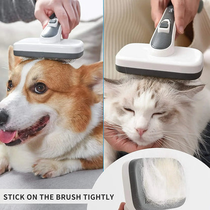 Self Cleaning Slicker Brush for Dogs - Pet Grooming Brush for Shedding, Dog Brush for Long and Short Hair to Removes Tangles and Loose Hair, the Pet Hair Brush Suitable for Cats and Dogs (Gray) - Designs by Mysh