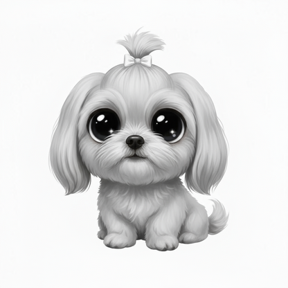 Shih Tzu Kawaii Style - Vinyl Stickers