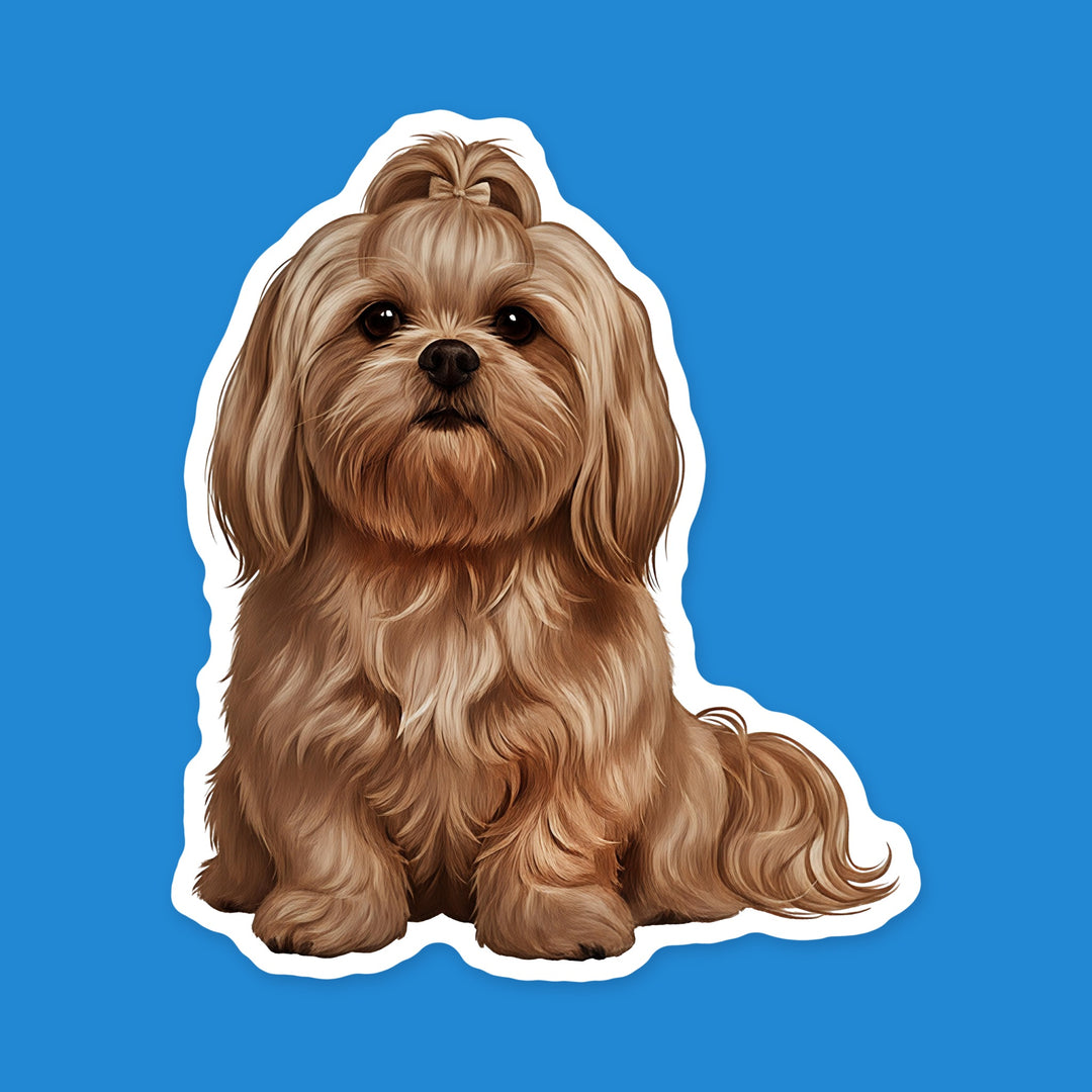 Shih Tzu Brown watercolor dog sticker