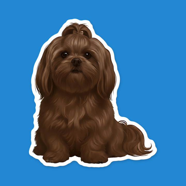 Shih Tzu Chocolate watercolor dog sticker