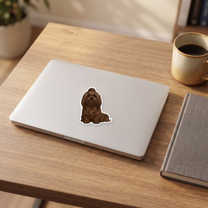 Shih Tzu Chocolate sticker on a laptop