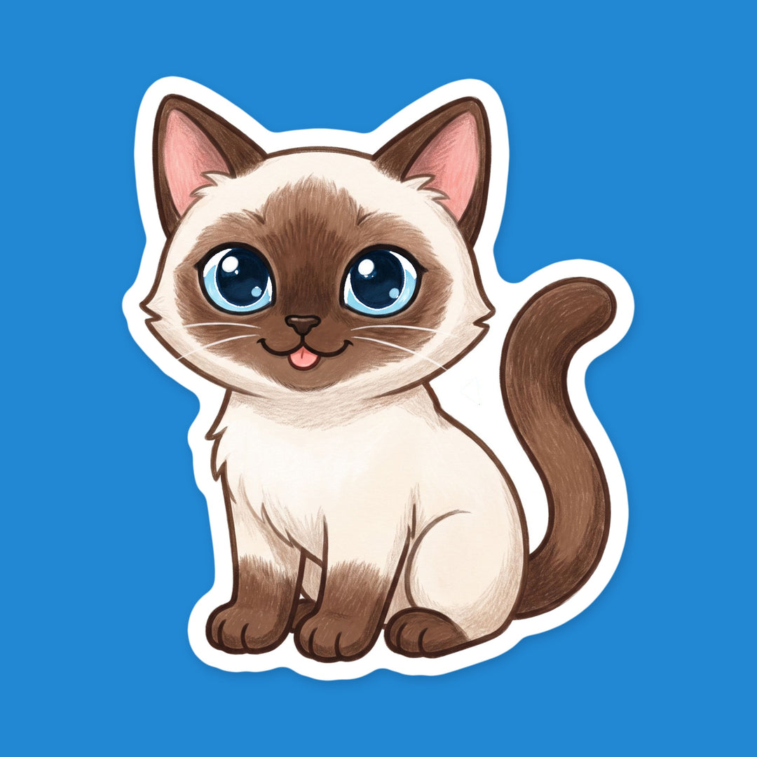 Siamese Chocolate Point Cat kawaii fridge magnet – Designs by Mysh