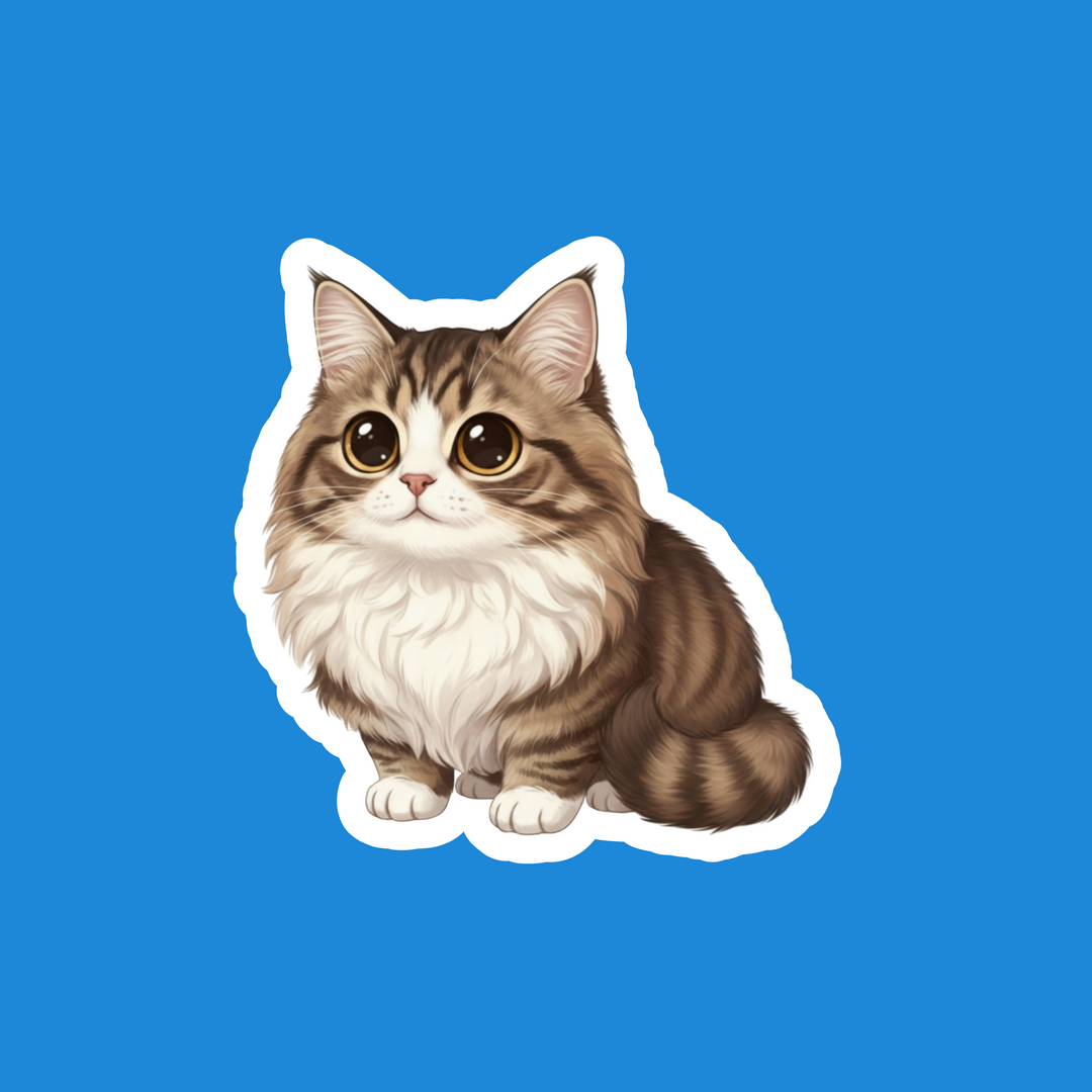 Siberian Brown Tabby Kawaii Artwork – Designs by Mysh