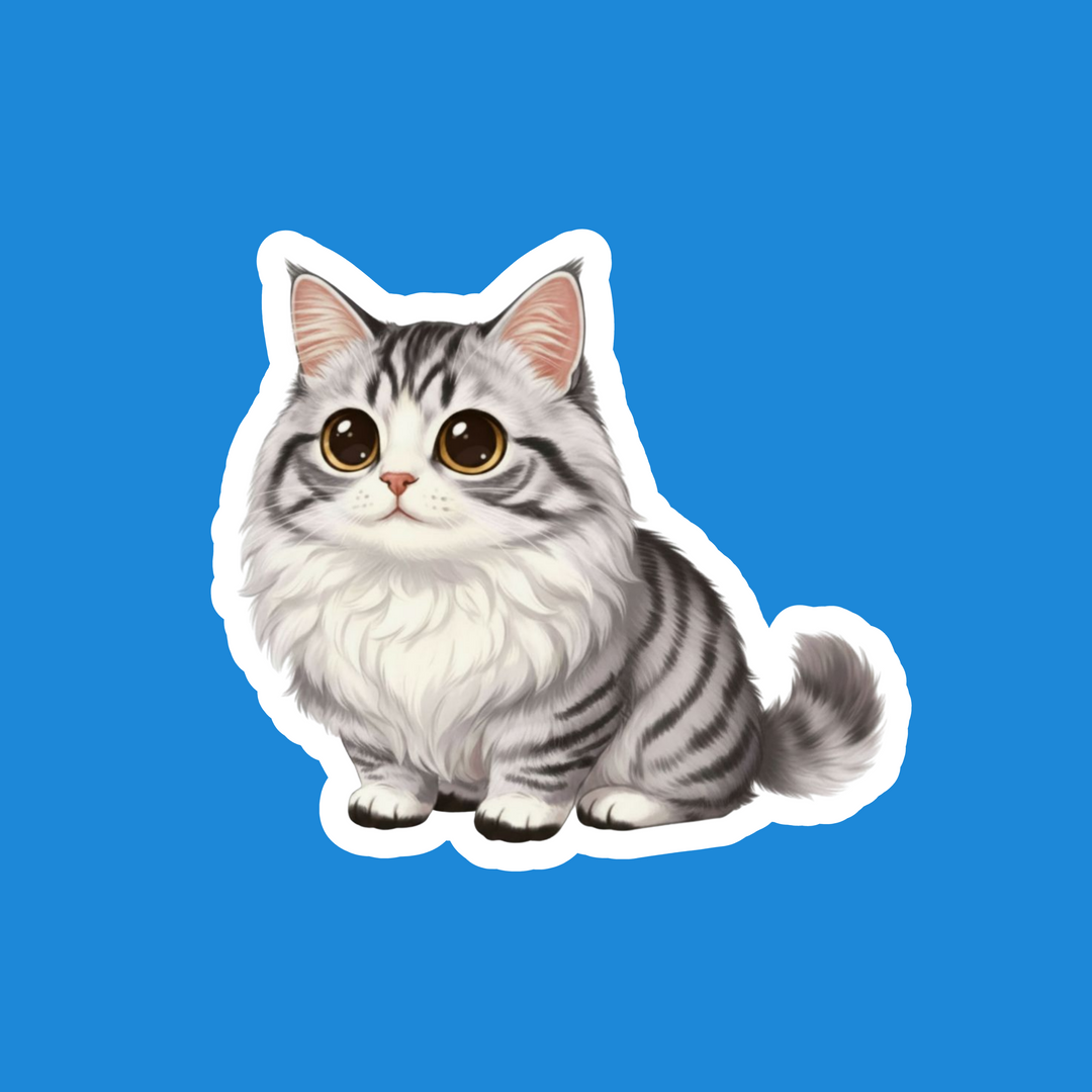 Siberian Silver Tabby Kawaii Artwork – Designs by Mysh