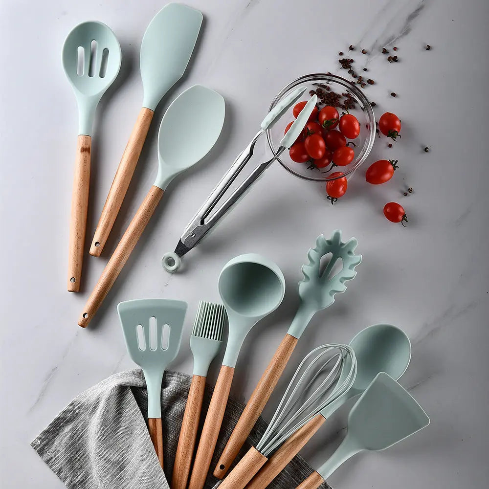 Silicone Kitchenware With Wooden Handle - Designs by Mysh