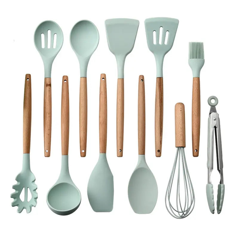 Silicone Kitchenware With Wooden Handle - Designs by Mysh