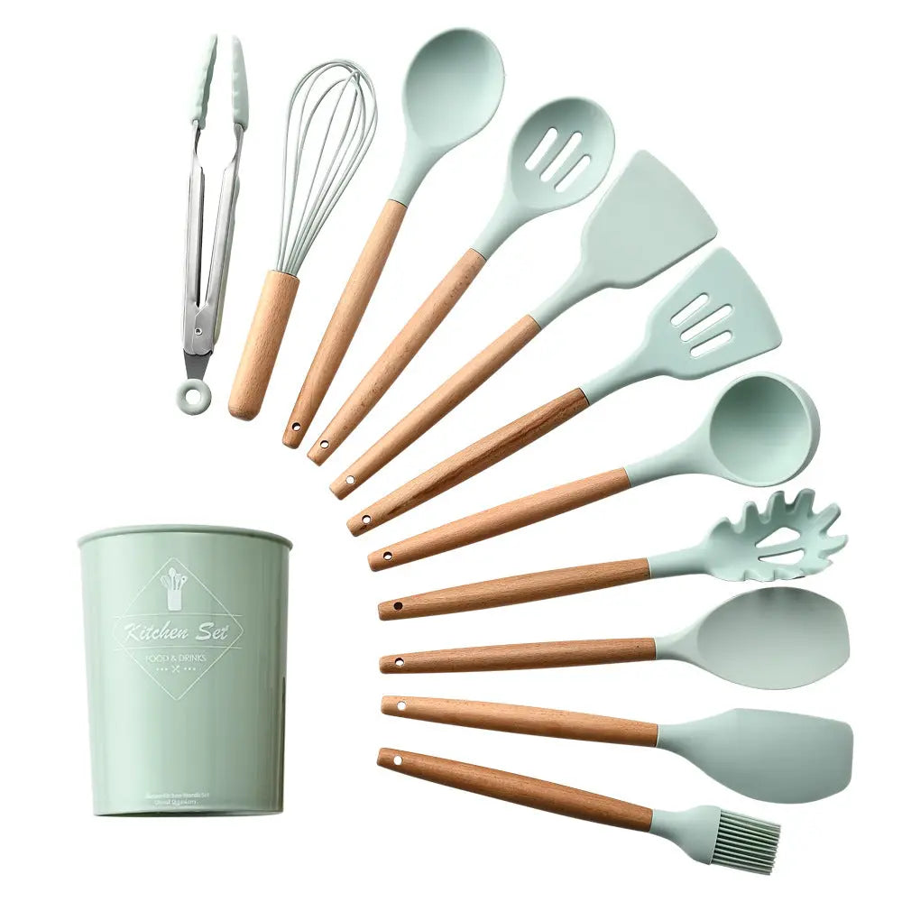 Silicone Kitchenware With Wooden Handle - Designs by Mysh