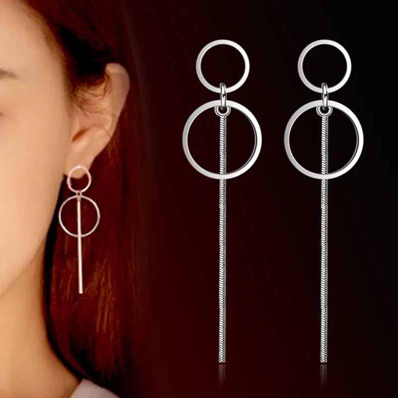 Simple pearl tassel sterling silver earrings Designs by Mysh