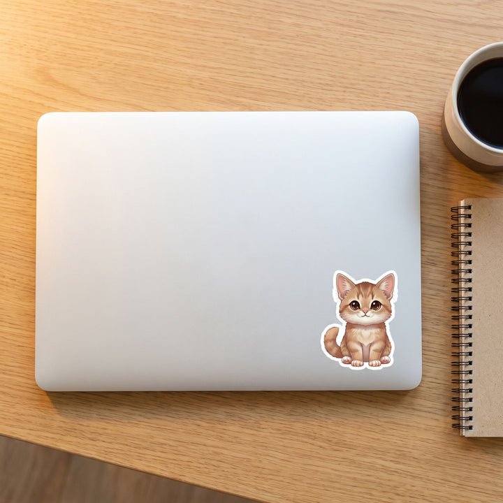Somali Fawn Kawaii Sticker on a laptop