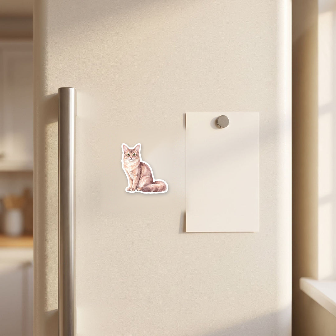 Somali Fawn watercolor magnet on a fridge – Designs by Mysh