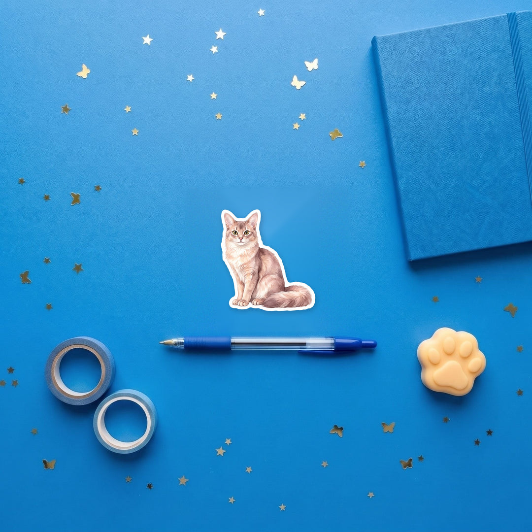 Somali Fawn watercolor sticker flat lay with stationery – Designs by Mysh