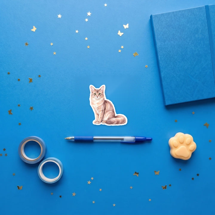 Somali Fawn watercolor sticker flat lay with stationery – Designs by Mysh