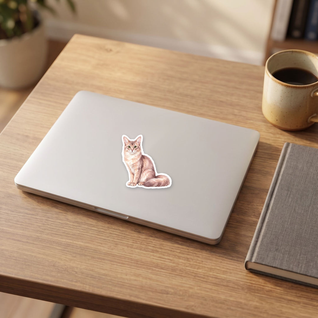 Somali Fawn watercolor sticker on a laptop – Designs by Mysh