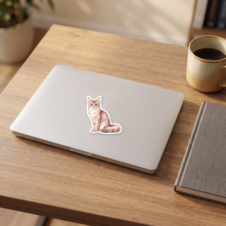 Somali Fawn watercolor sticker on a laptop – Designs by Mysh