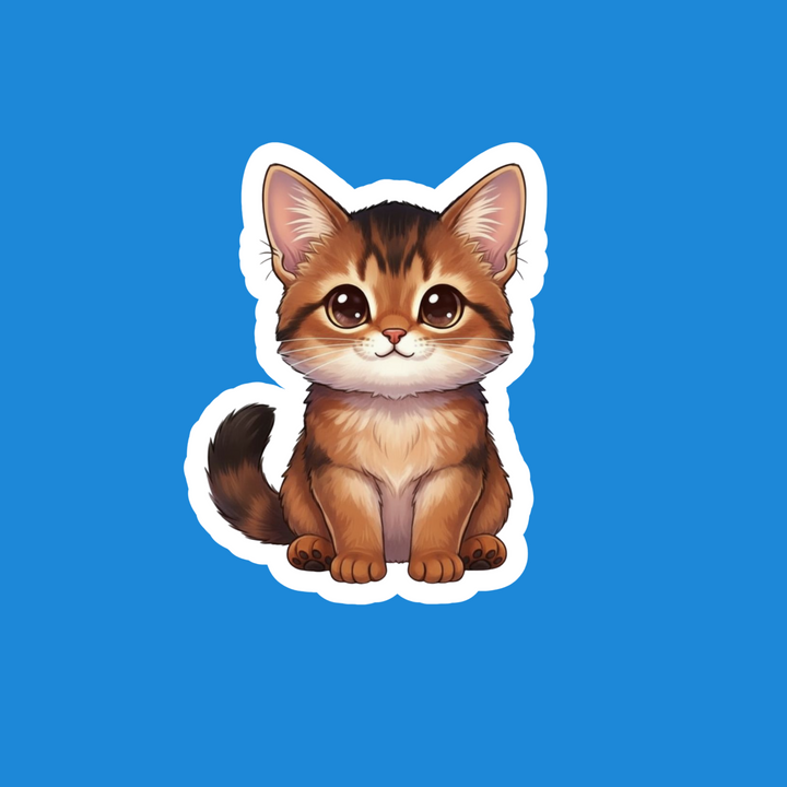 Somali Cat Ruddy Kawaii Vinyl Sticker – Designs by Mysh