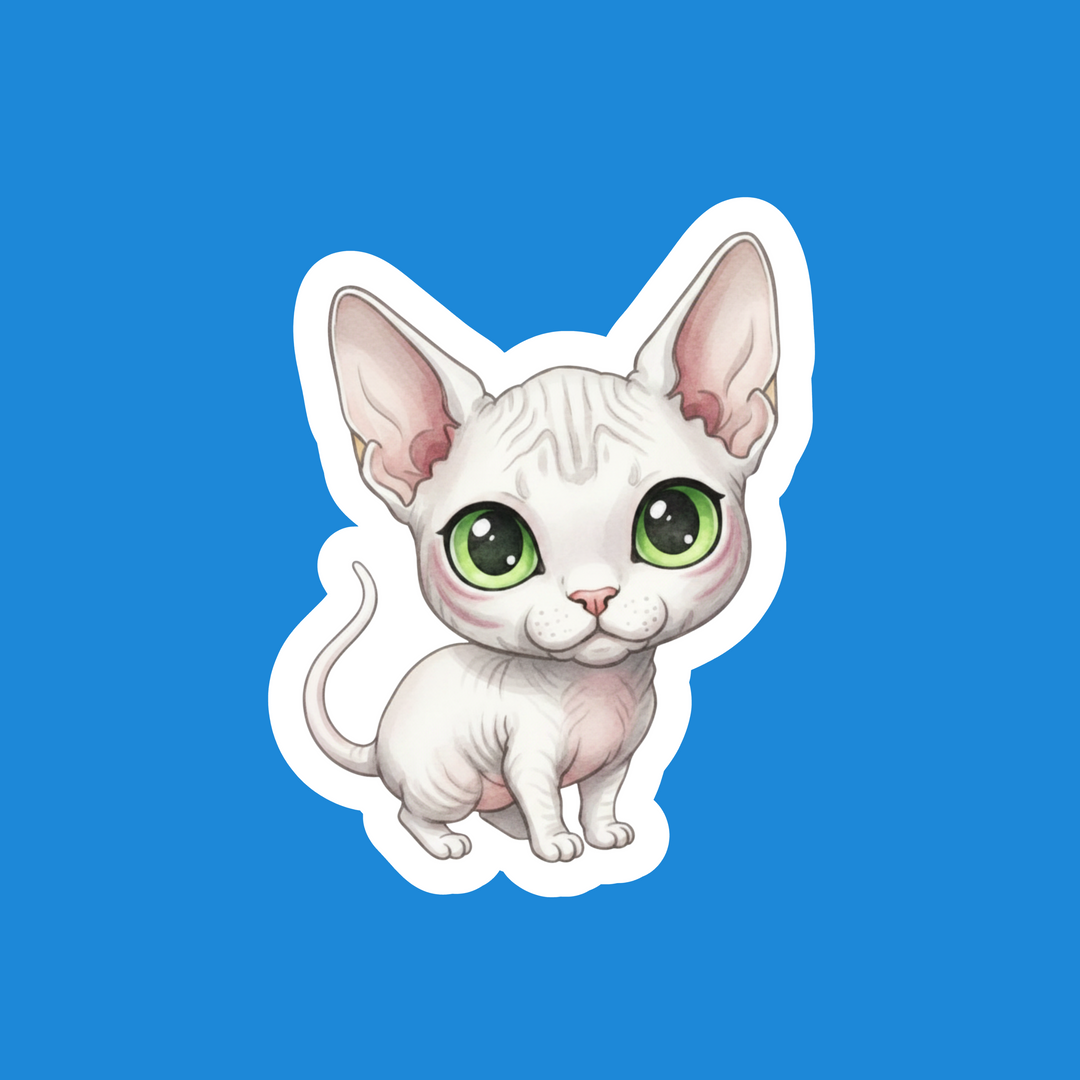 SphynxWhiteandPinkSkinKawaii