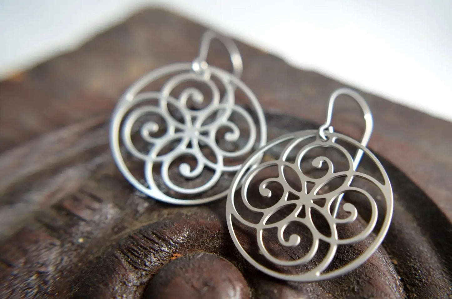 Spiral Circle Earrings in stainless steel GioGio Design