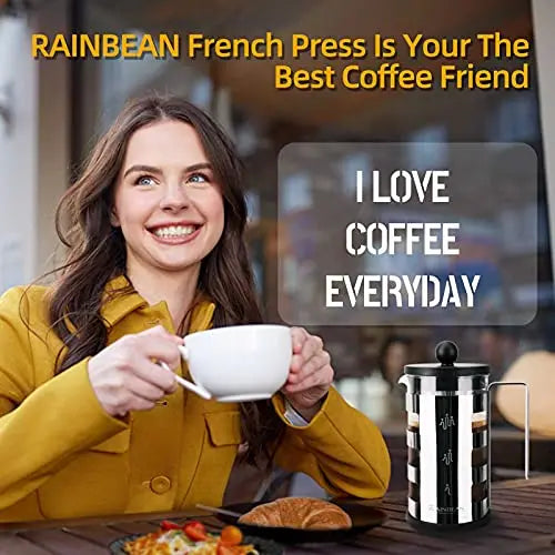 Stainless Steel French Press Cafetiere 4 Cups - Designs by Mysh