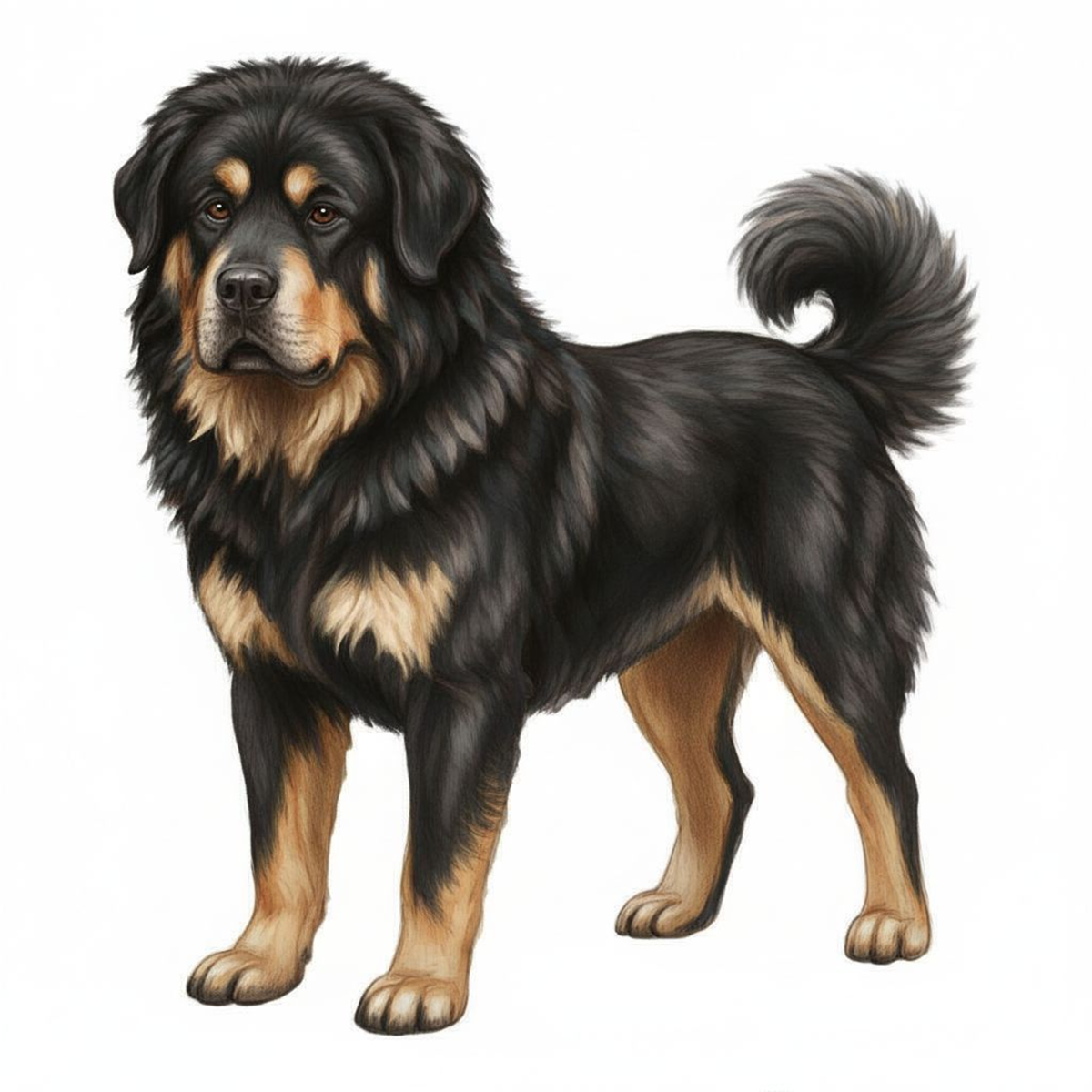 Tibetan Mastiff Vinyl Sticker | Kawaii Dog Art | Cute Fluffy Dog Lover Gift | 3” Matte Water-Resistant Vinyl | 8 Coat Variants - Designs by Mysh