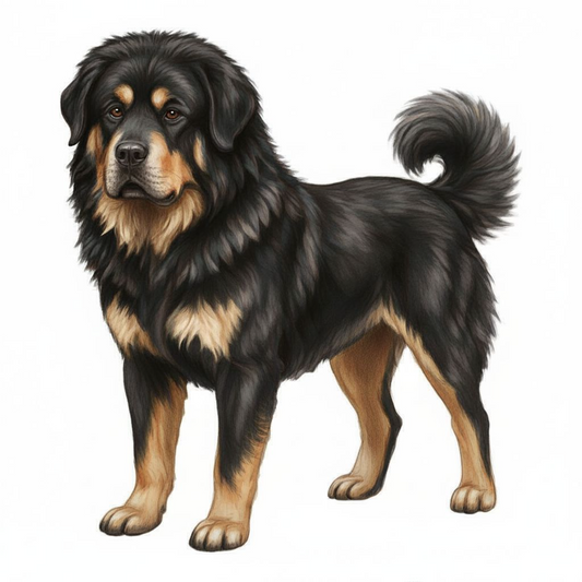 Tibetan Mastiff Vinyl Sticker | Kawaii Dog Art | Cute Fluffy Dog Lover Gift | 3” Matte Water-Resistant Vinyl | 8 Coat Variants - Designs by Mysh