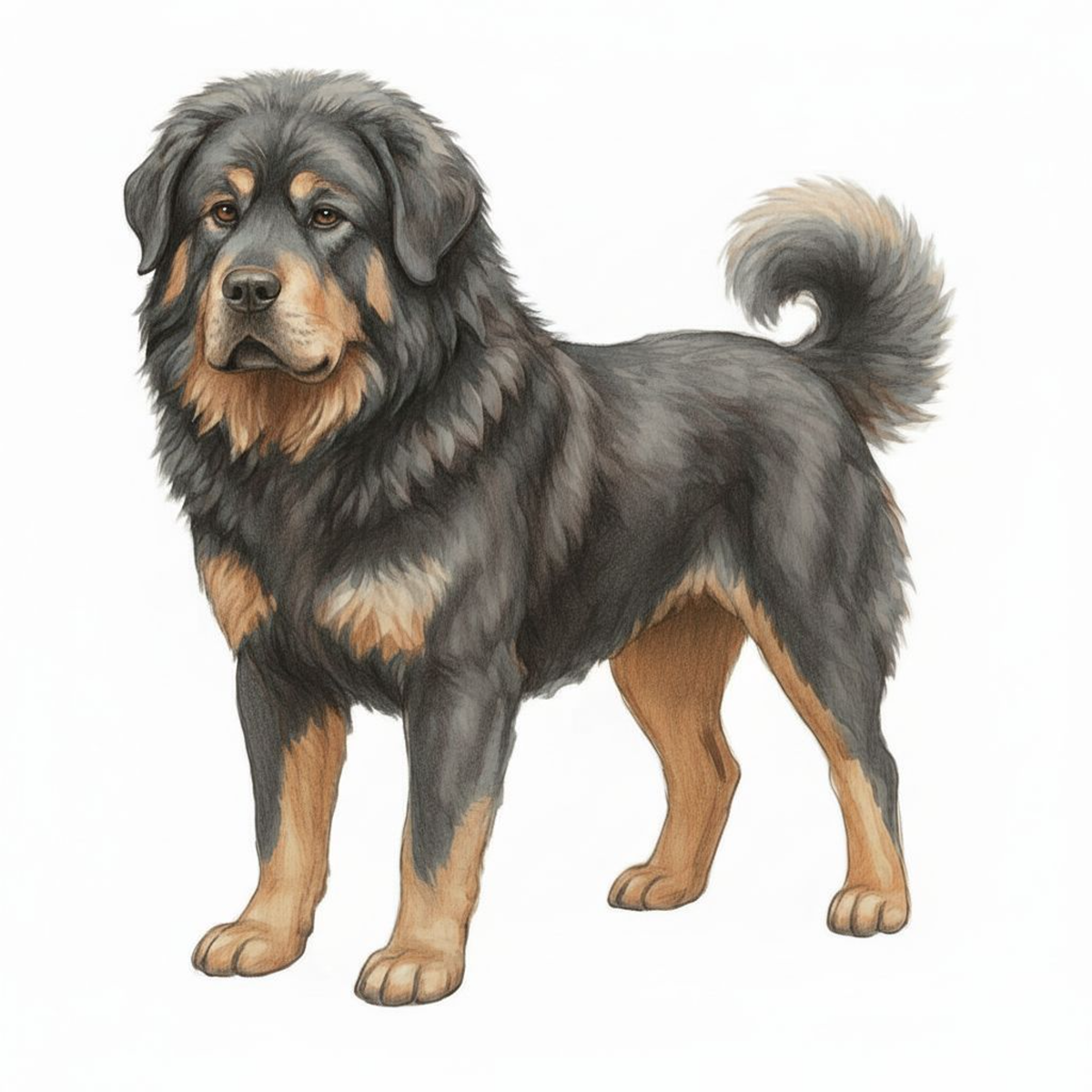 Tibetan Mastiff Vinyl Sticker | Kawaii Dog Art | Cute Fluffy Dog Lover Gift | 3” Matte Water-Resistant Vinyl | 8 Coat Variants - Designs by Mysh