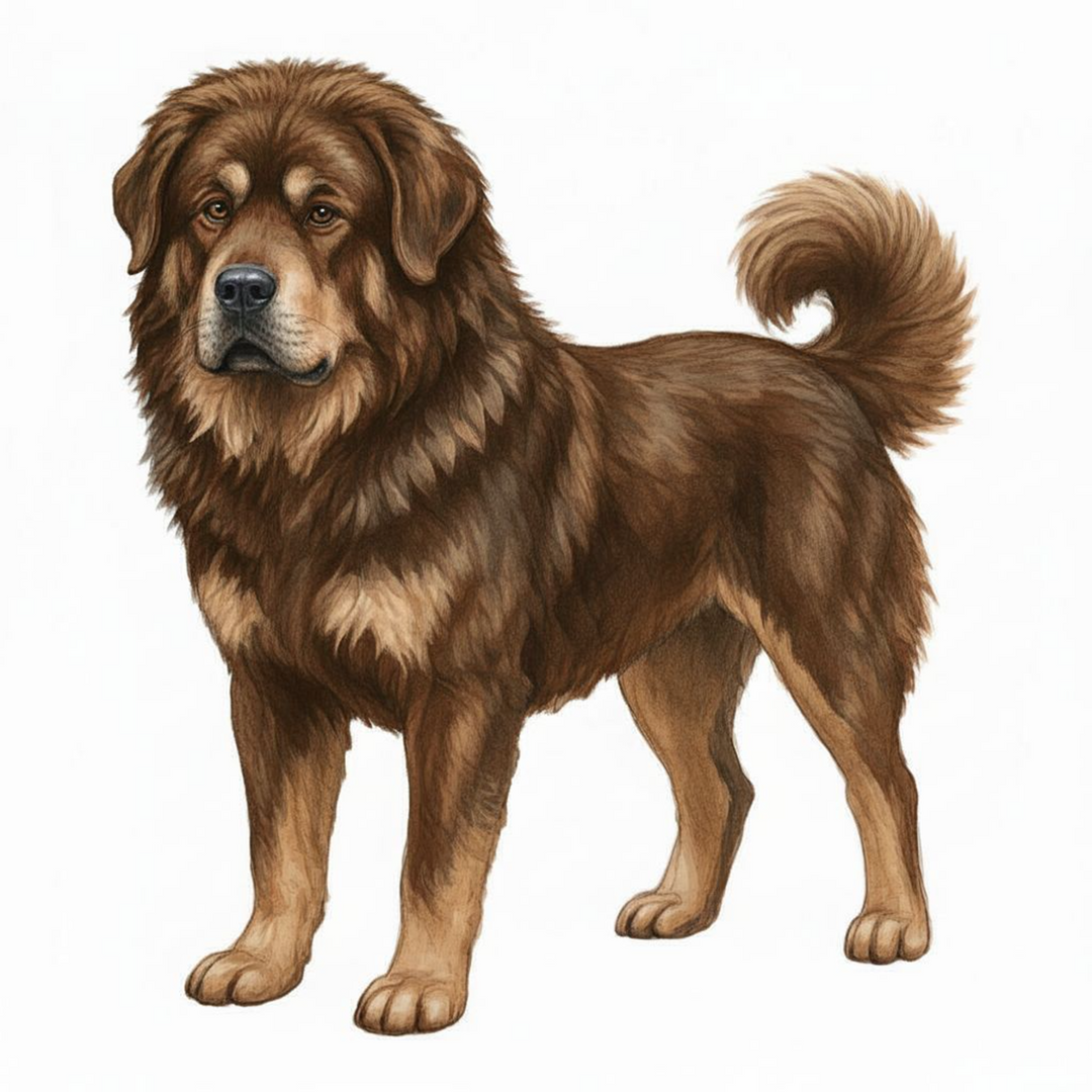Tibetan Mastiff Vinyl Sticker | Kawaii Dog Art | Cute Fluffy Dog Lover Gift | 3” Matte Water-Resistant Vinyl | 8 Coat Variants - Designs by Mysh