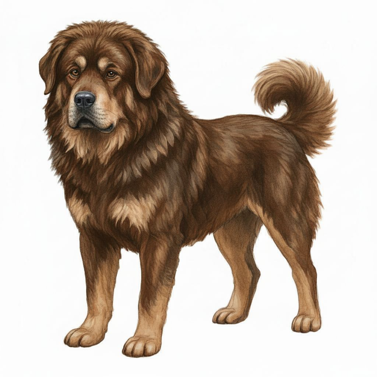 Tibetan Mastiff Vinyl Sticker | Kawaii Dog Art | Cute Fluffy Dog Lover Gift | 3” Matte Water-Resistant Vinyl | 8 Coat Variants - Designs by Mysh