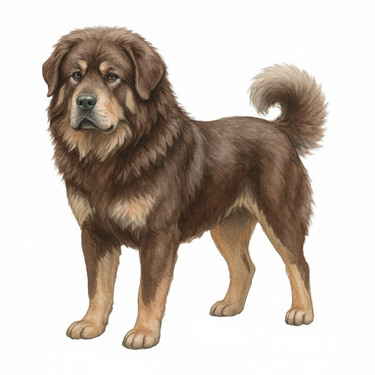 Tibetan Mastiff Vinyl Sticker | Kawaii Dog Art | Cute Fluffy Dog Lover Gift | 3” Matte Water-Resistant Vinyl | 8 Coat Variants - Designs by Mysh