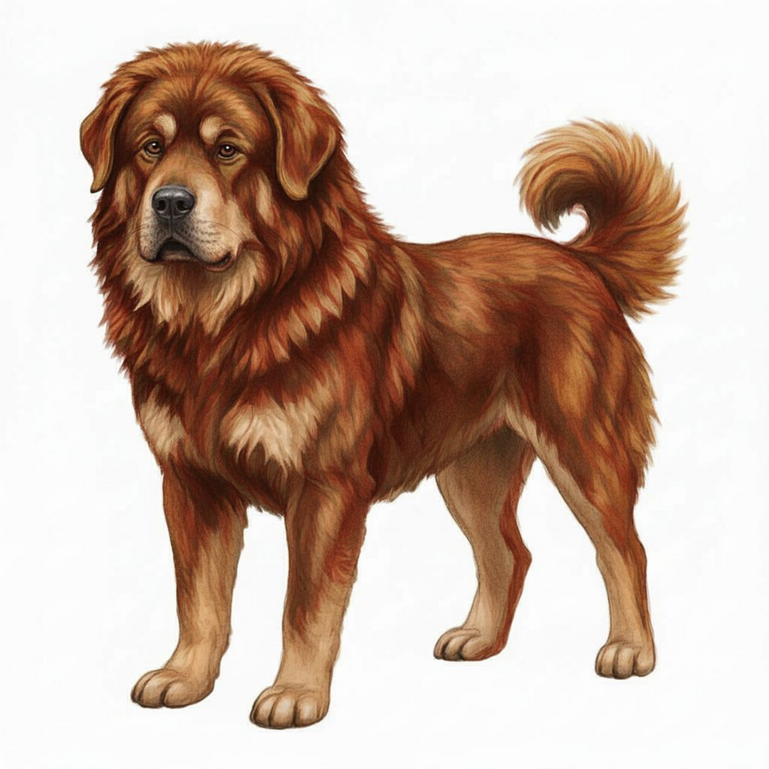 Tibetan Mastiff Vinyl Sticker | Kawaii Dog Art | Cute Fluffy Dog Lover Gift | 3” Matte Water-Resistant Vinyl | 8 Coat Variants - Designs by Mysh
