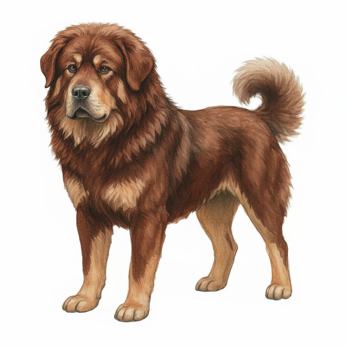 Tibetan Mastiff Vinyl Sticker | Kawaii Dog Art | Cute Fluffy Dog Lover Gift | 3” Matte Water-Resistant Vinyl | 8 Coat Variants - Designs by Mysh