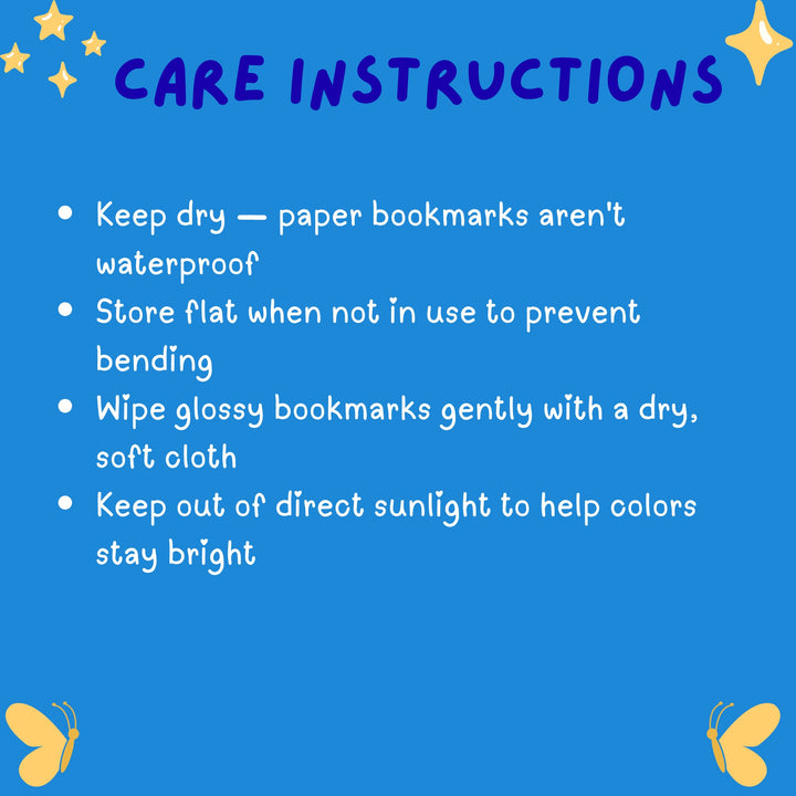 Traditional Bookmark Care Instructions - Designs by Mysh