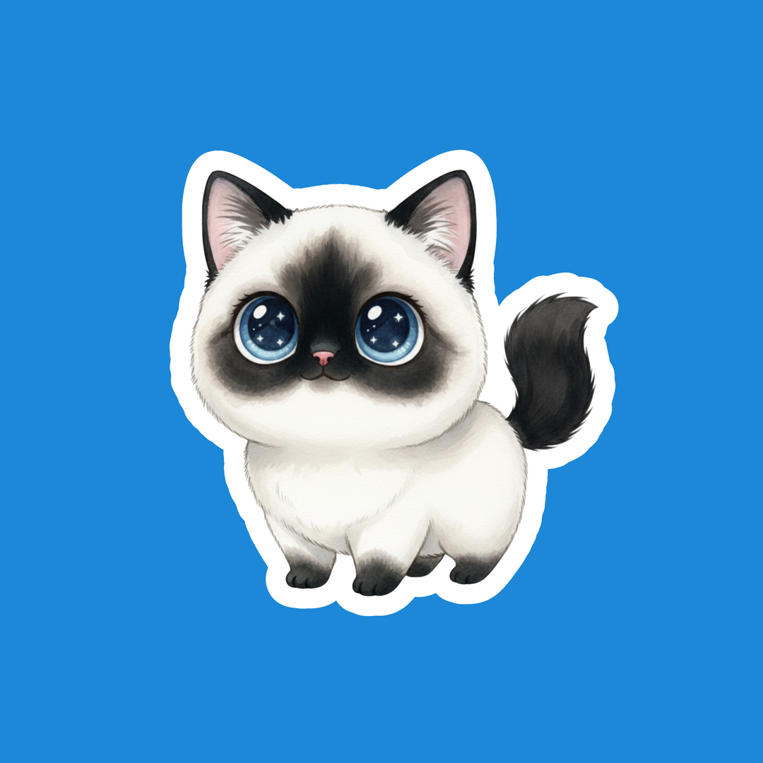 Turkish Van Black and White Kawaii Artwork – Designs by Mysh