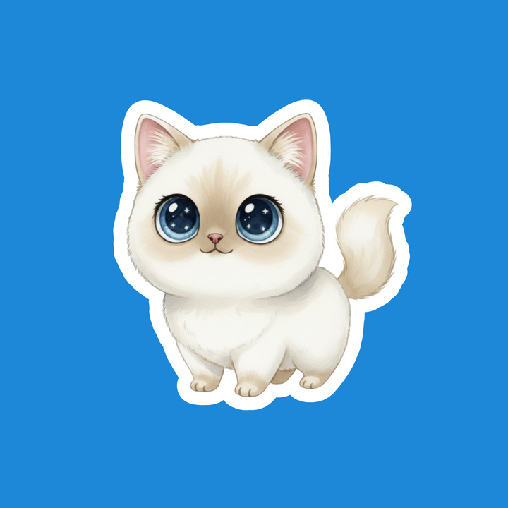 Turkish Van Cream and White Kawaii Artwork – Designs by Mysh
