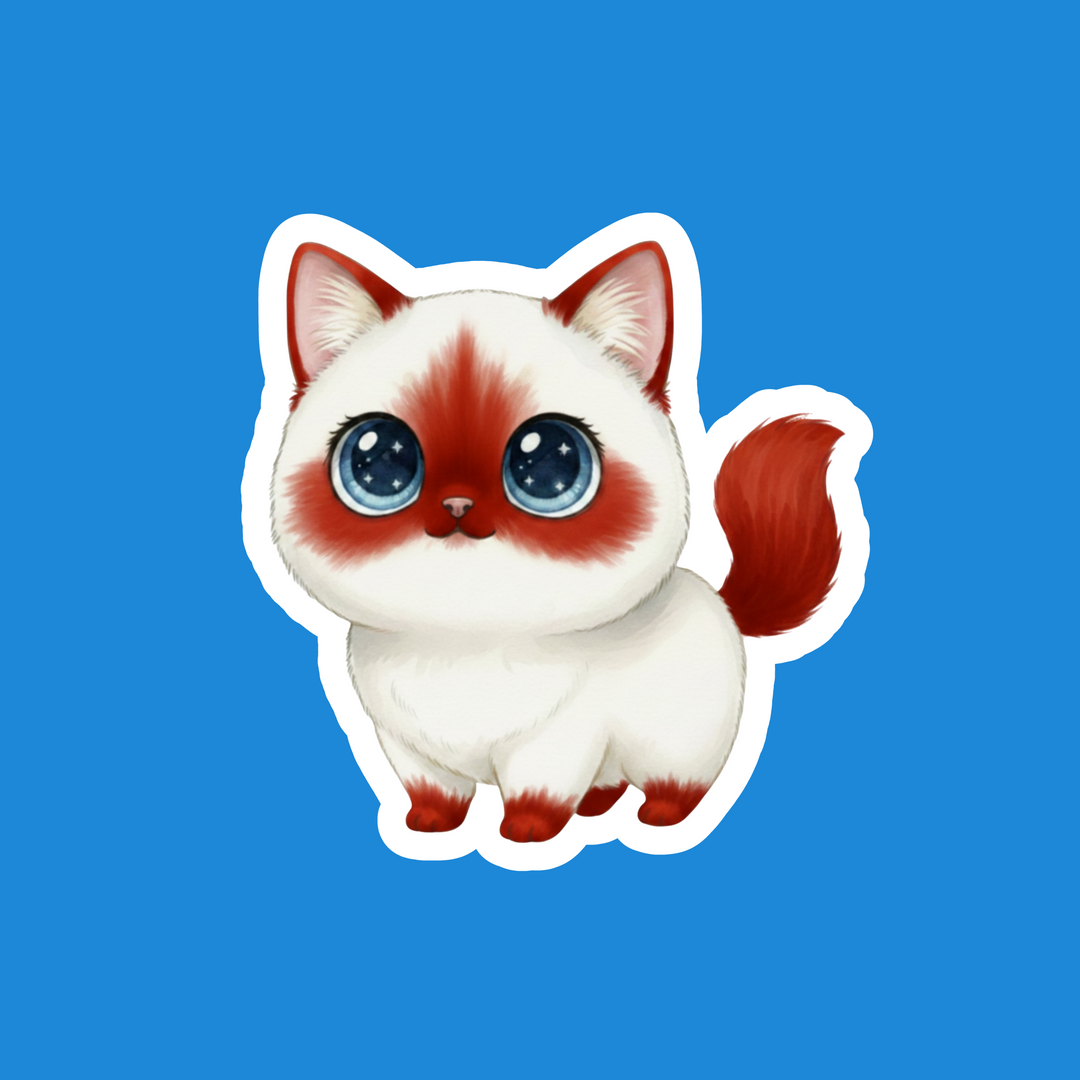 Turkish Van Red and White Kawaii Artwork – Designs by Mysh