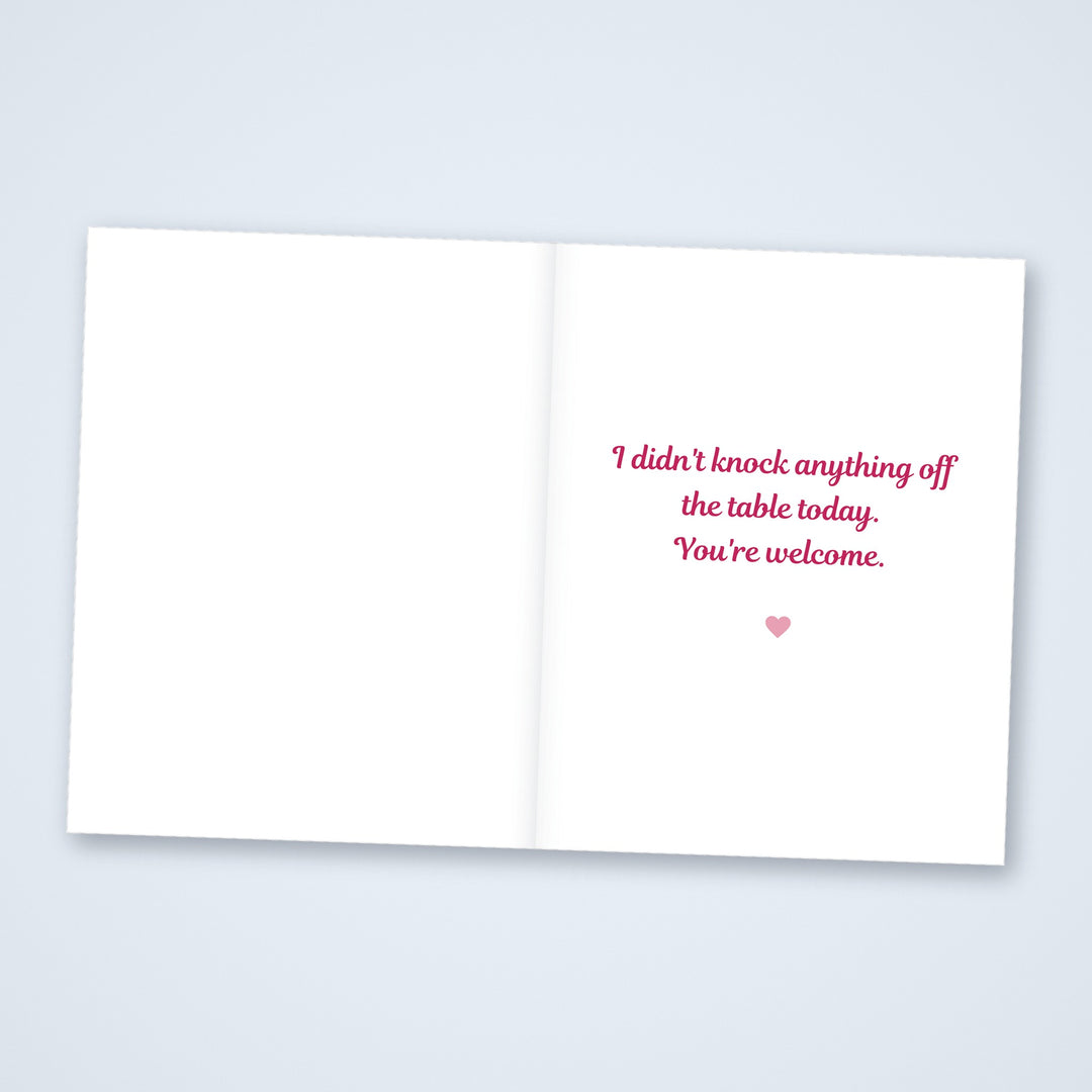 Inside of the cat birthday card reading I didn&