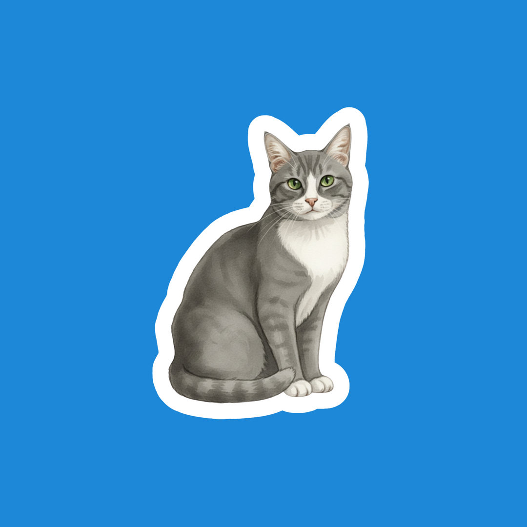 Tuxedo Cat Short Hair Gray - Designs by Mysh