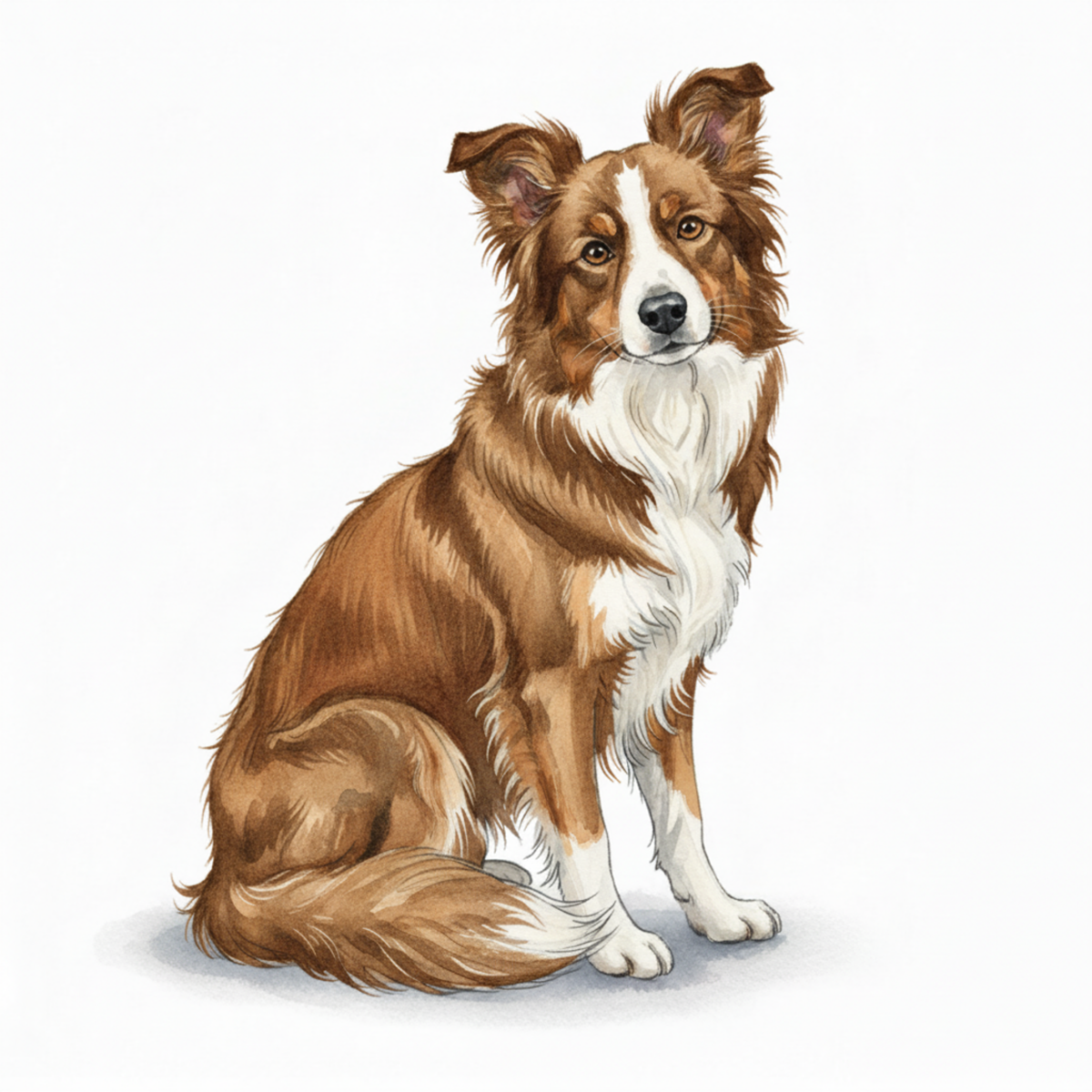 Border Collie Watercolor Style Vinyl Stickers