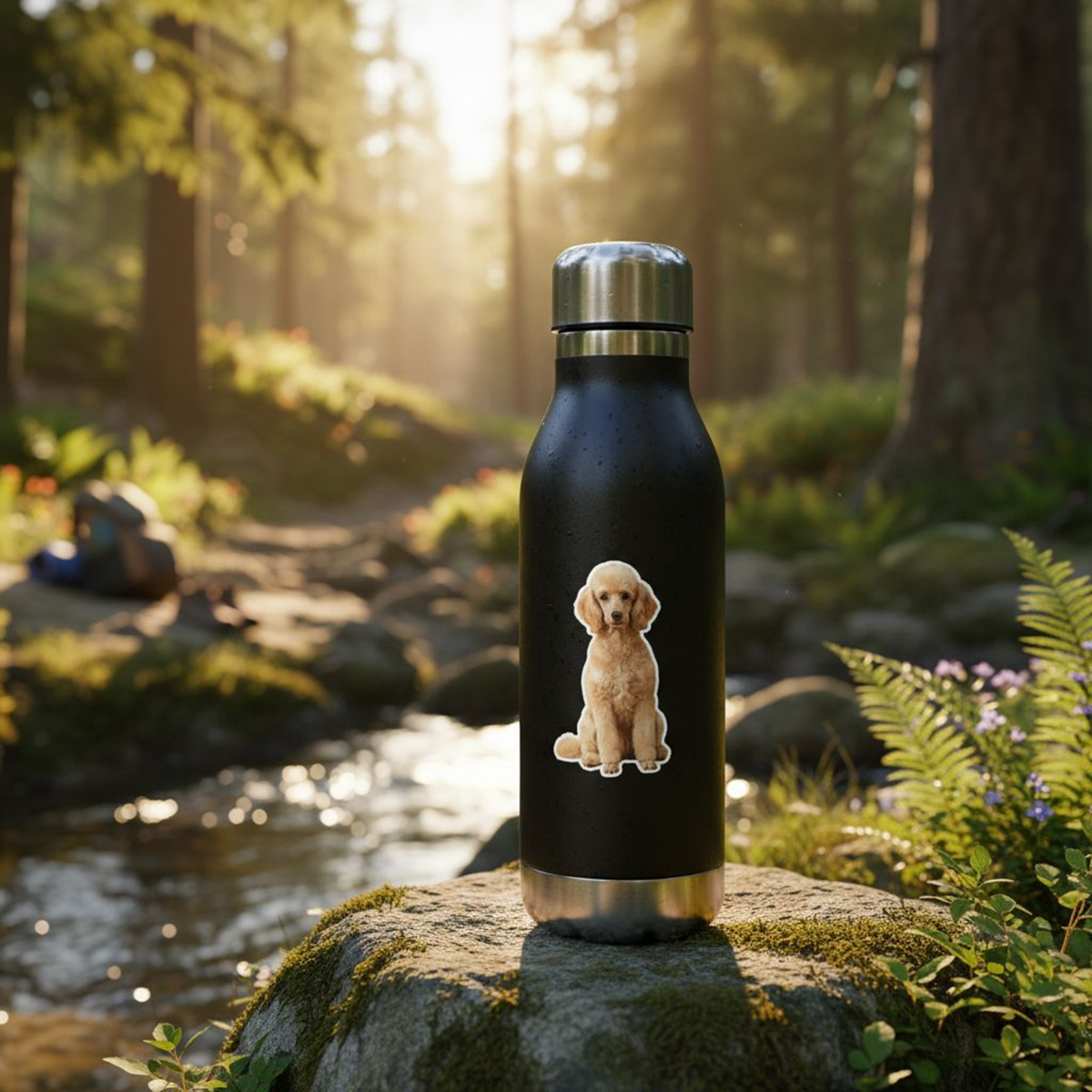 Poodle Sticker – Elegant Curly Pup (3") - Designs by Mysh