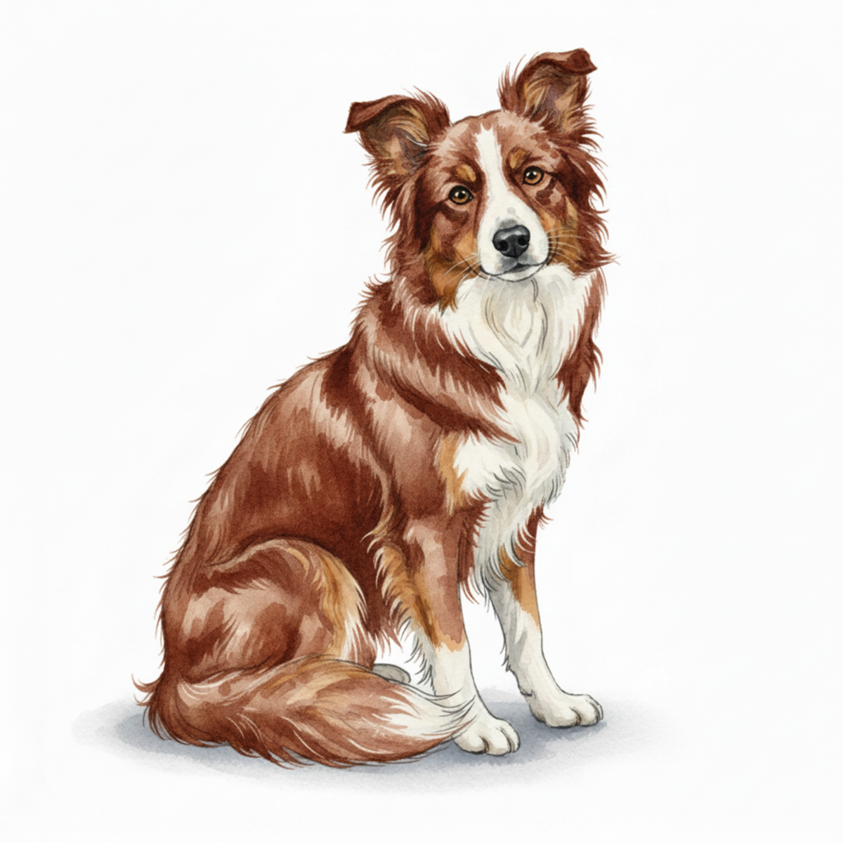 Border Collie Watercolor Style Vinyl Stickers