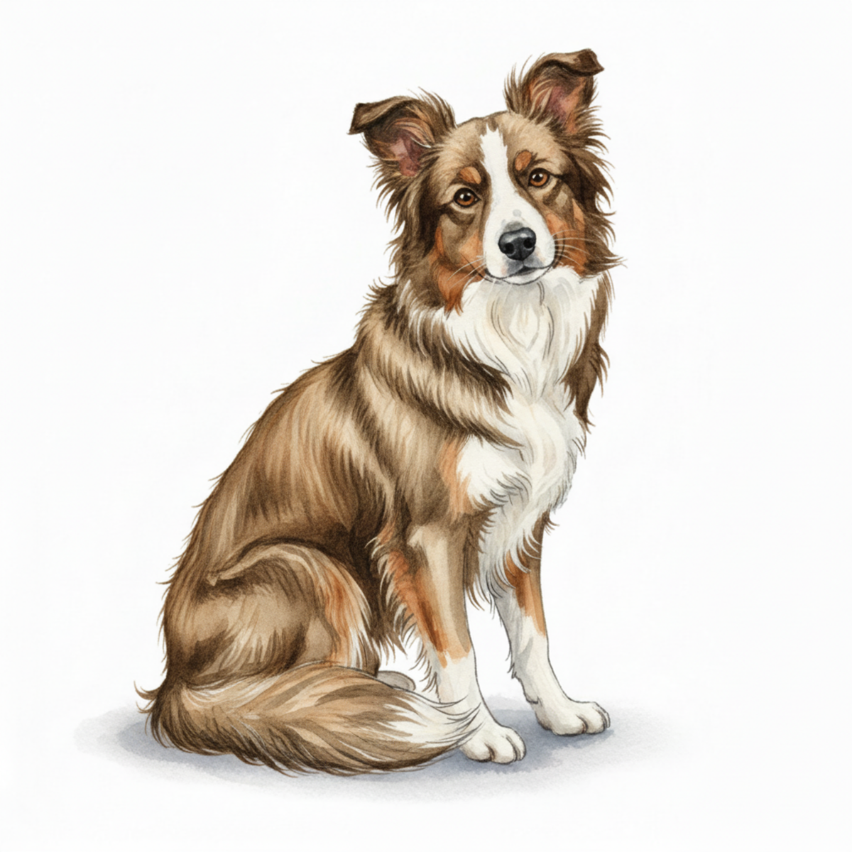 Border Collie Watercolor Style Vinyl Stickers