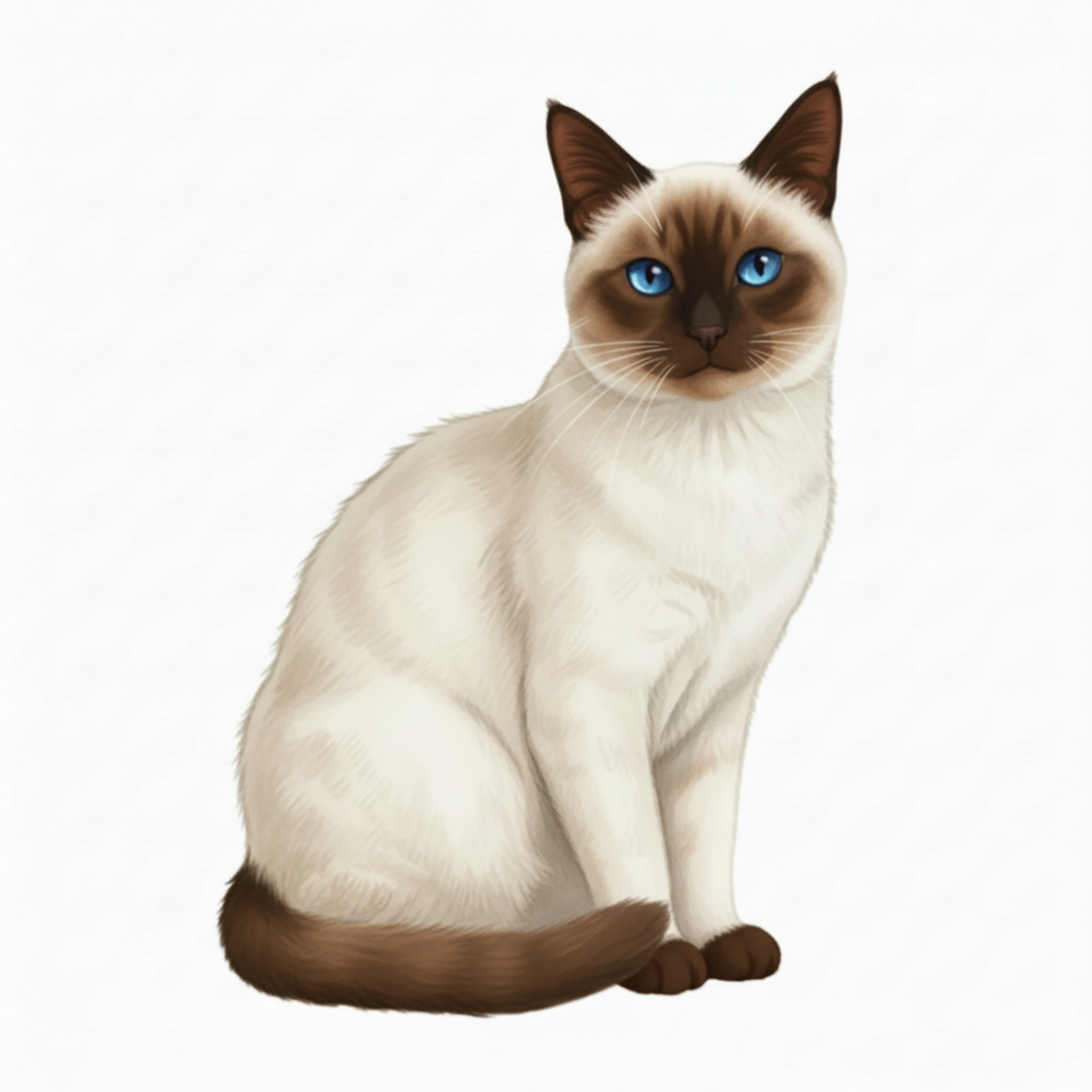 Siamese Watercolor Style Vinyl Stickers