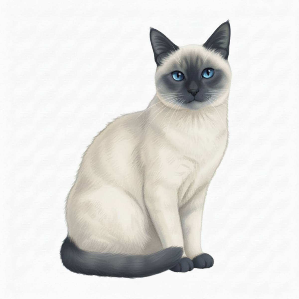 Siamese Watercolor Style Vinyl Stickers