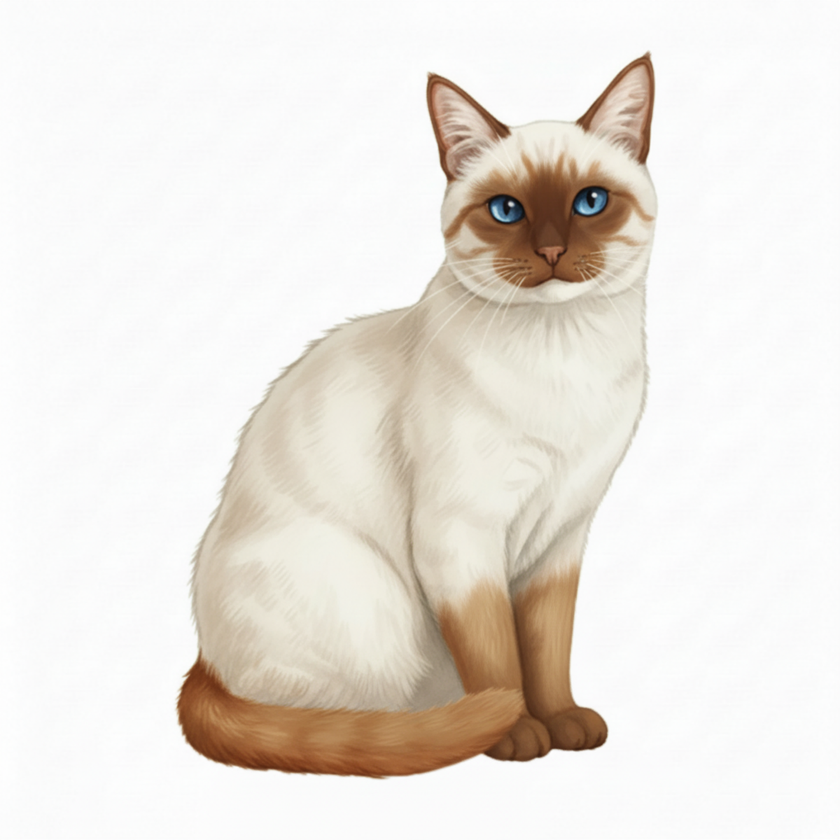 Siamese Watercolor Style Vinyl Stickers