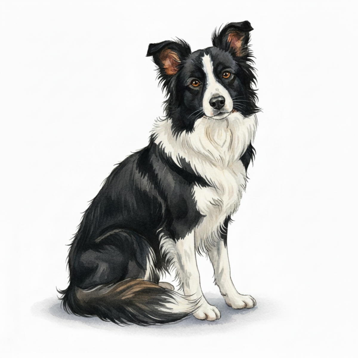 Border Collie Watercolor Style Vinyl Stickers