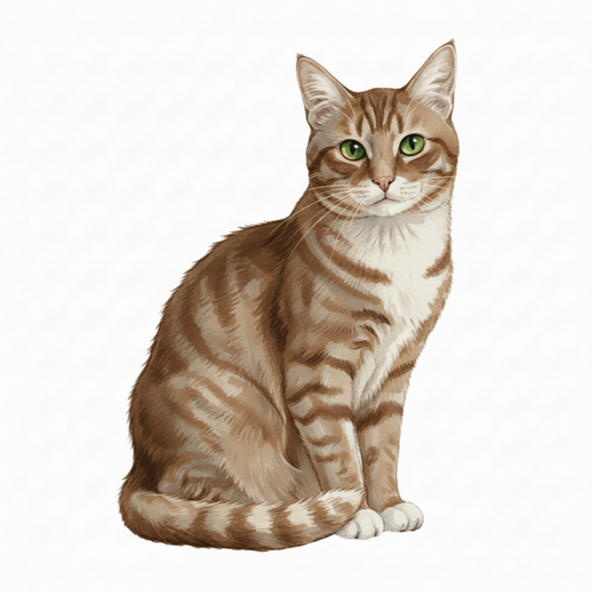 Tabby Cat Watercolor Style Vinyl Stickers