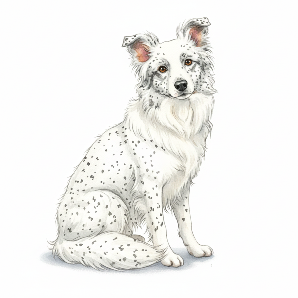 Border Collie Watercolor Style Vinyl Stickers