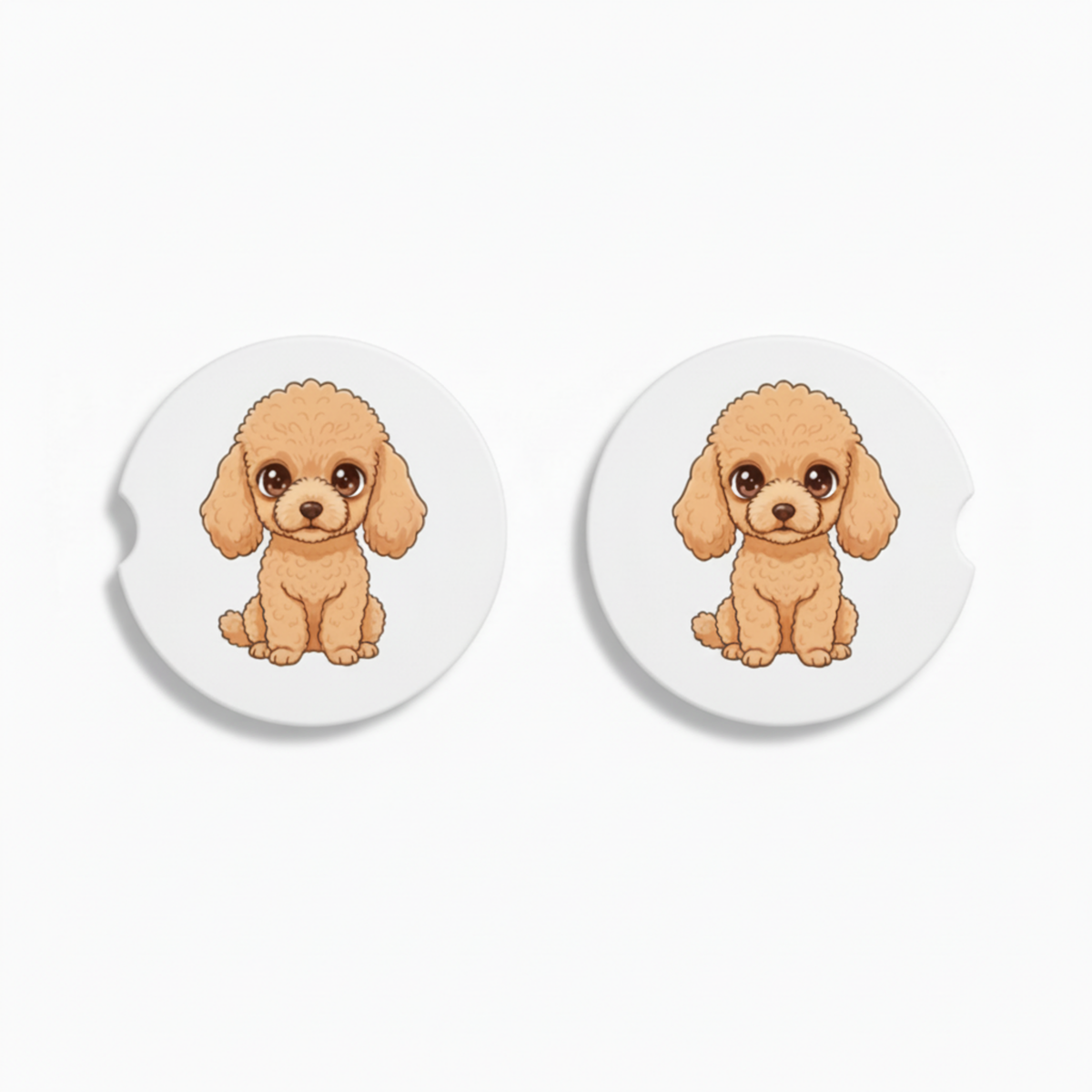 Poodle Doodle Kawaii Style  – Ceramic Car Coasters