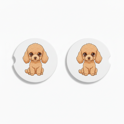 Poodle Doodle Kawaii Style  – Ceramic Car Coasters