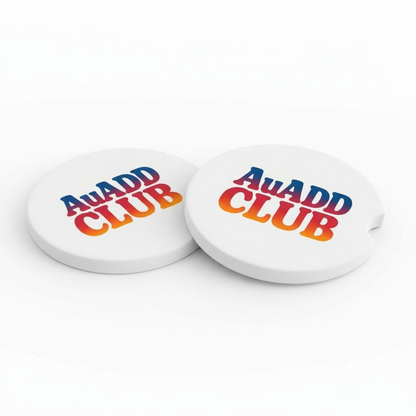 AuADD CLUB Ceramic Car Coaster Set – 2.56" Retro Gradient Auto Drink Holder Inserts