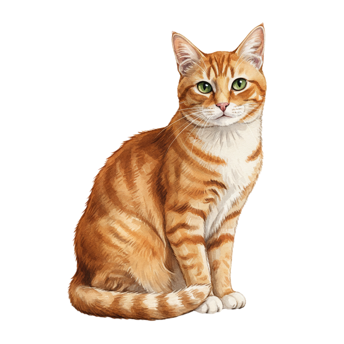 Tabby Cat Watercolor Style Vinyl Stickers